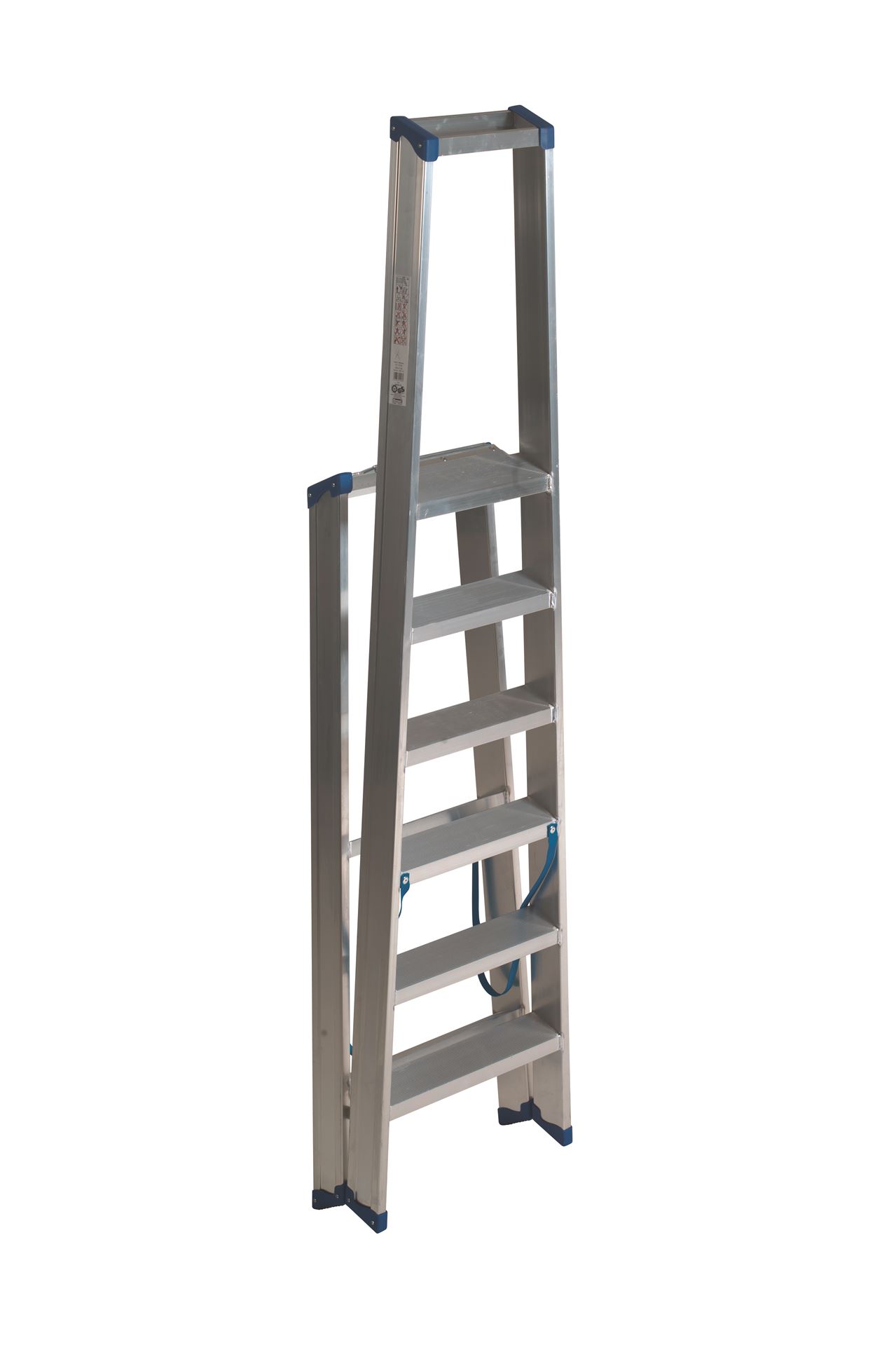 Escalo sparta aluminium - Industriële aluminium trapladder met beugel - 6 treden afbeelding