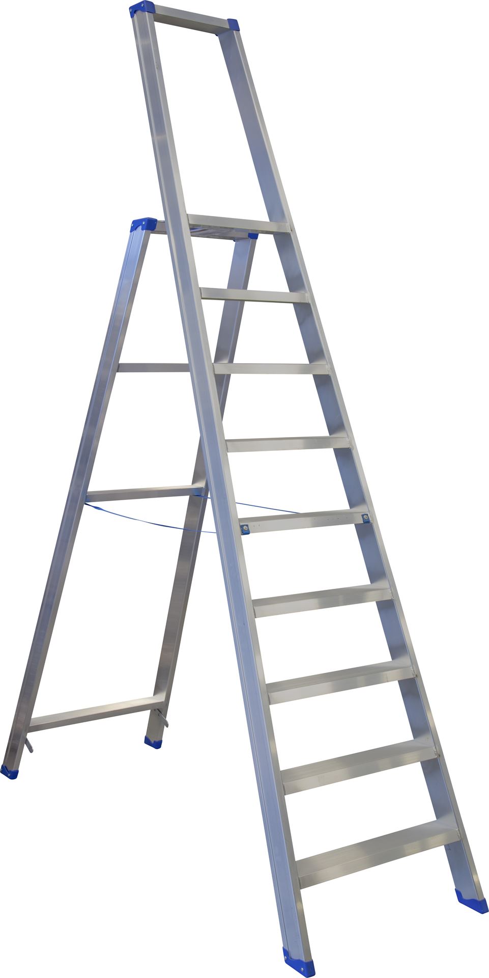 Escalo sparta aluminium - Industriële aluminium trapladder met beugel - 9 treden afbeelding