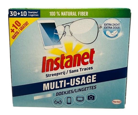 Instanet extra zachte brillendoekjes - 40 stuks - Streepvrij resultaat afbeelding
