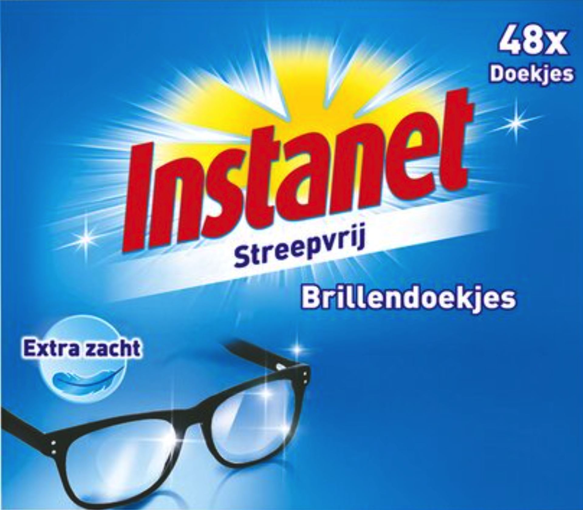 Instanet brillendoekjes streepvrij 48 stuks - Extra zacht afbeelding