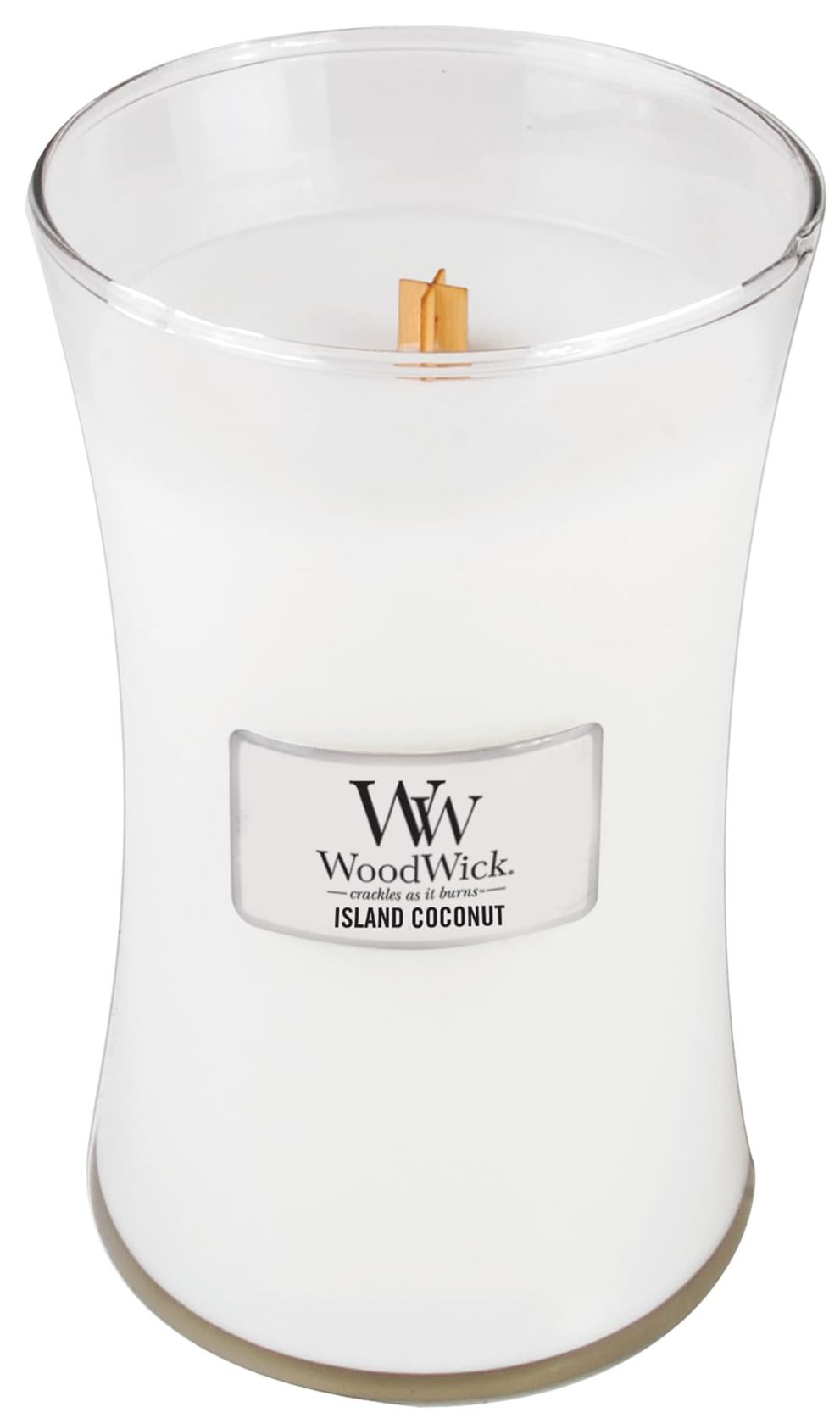 WoodWick geurkaars - Large Hourglass - Island Coconut