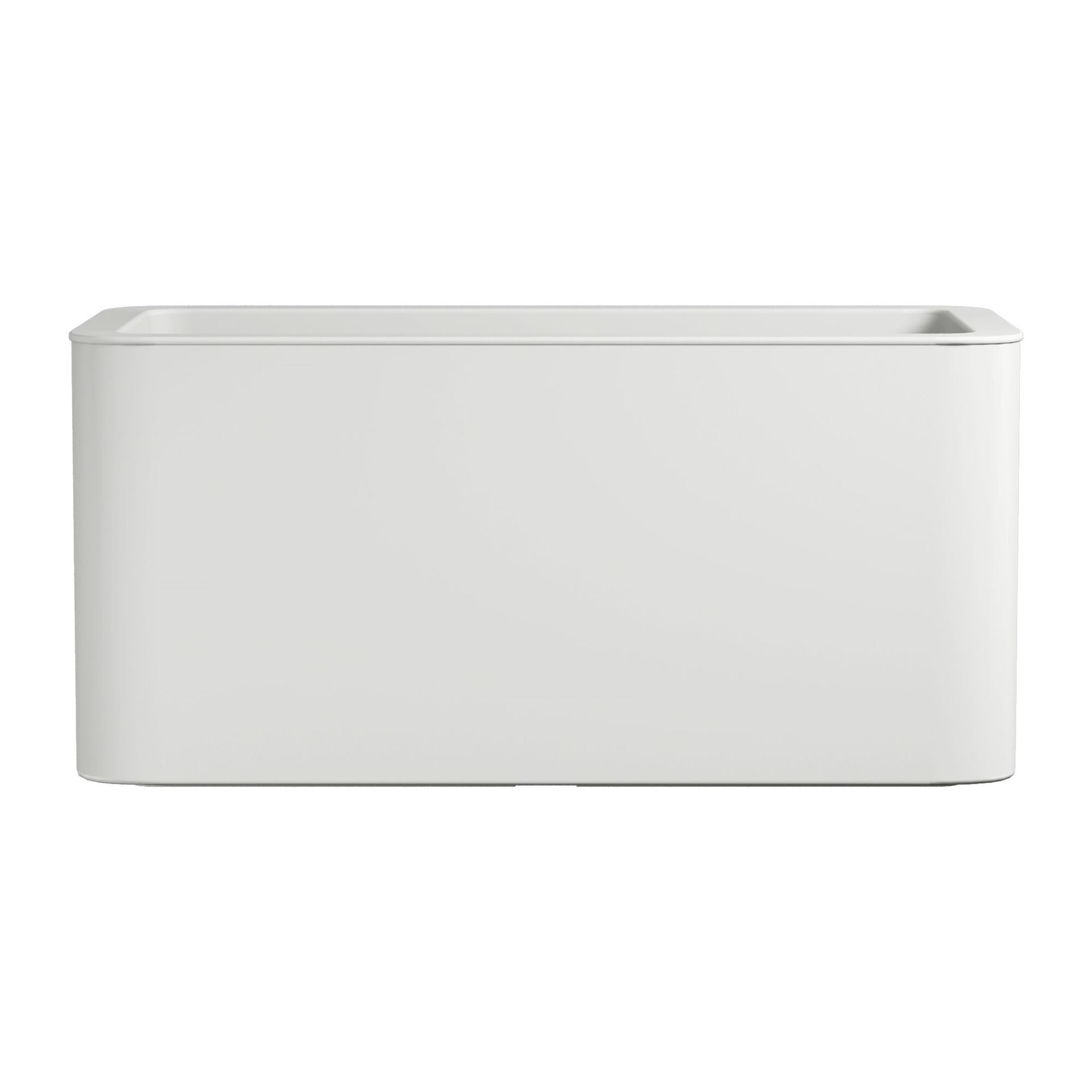 Florus Jive Terrace 80 - L78 x B39 x H37,2 cm– Grote Plantenbak – Wit – Gerecycled Plastic – Met Waterreservoir – Voor Binnen&Buiten afbeelding