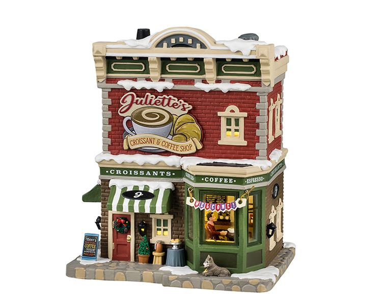 Lemax -'Juliette's Croissant&Coffee Shop'- Verlicht gebouw afbeelding
