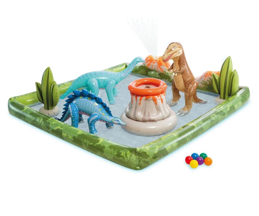Intex opblaasbaar waterpark Jurassic Adventure - L201 x B201 x H36 cm afbeelding