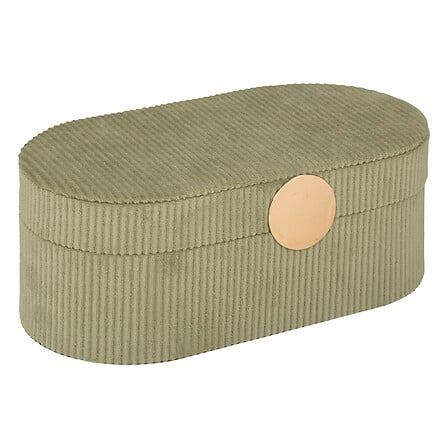 Atmosphera Enya Juwelendoos– 13x10x25 cm – Fluweel Groen – Spiegel – Uitneembaar Compartiment – Sieraden Organizer afbeelding