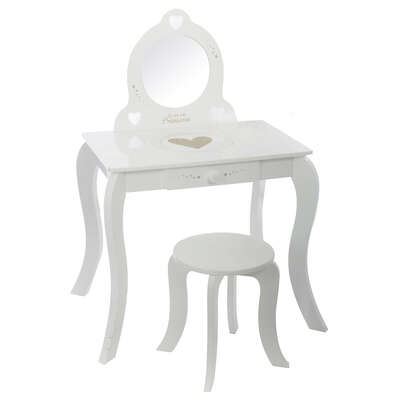Atmosphera kaptafel en krukje voor kinderen - Kindermeubel - 71,5x50,5x91cm afbeelding