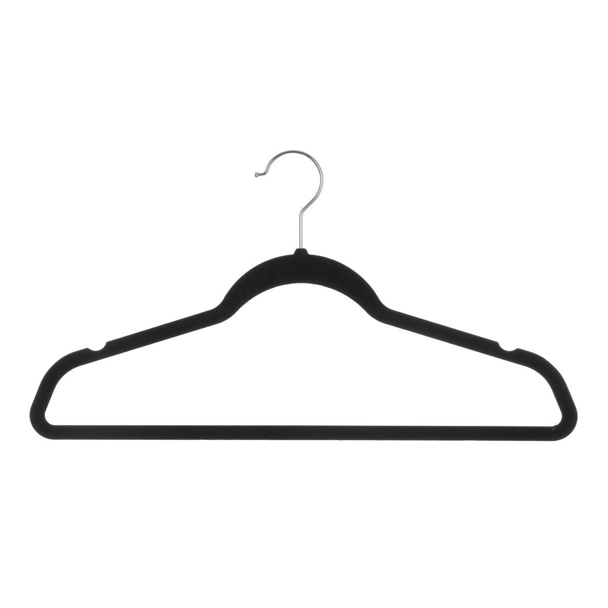 Basic set klerenhangers met anti-slip vilt - Zwart - 8 stuks afbeelding