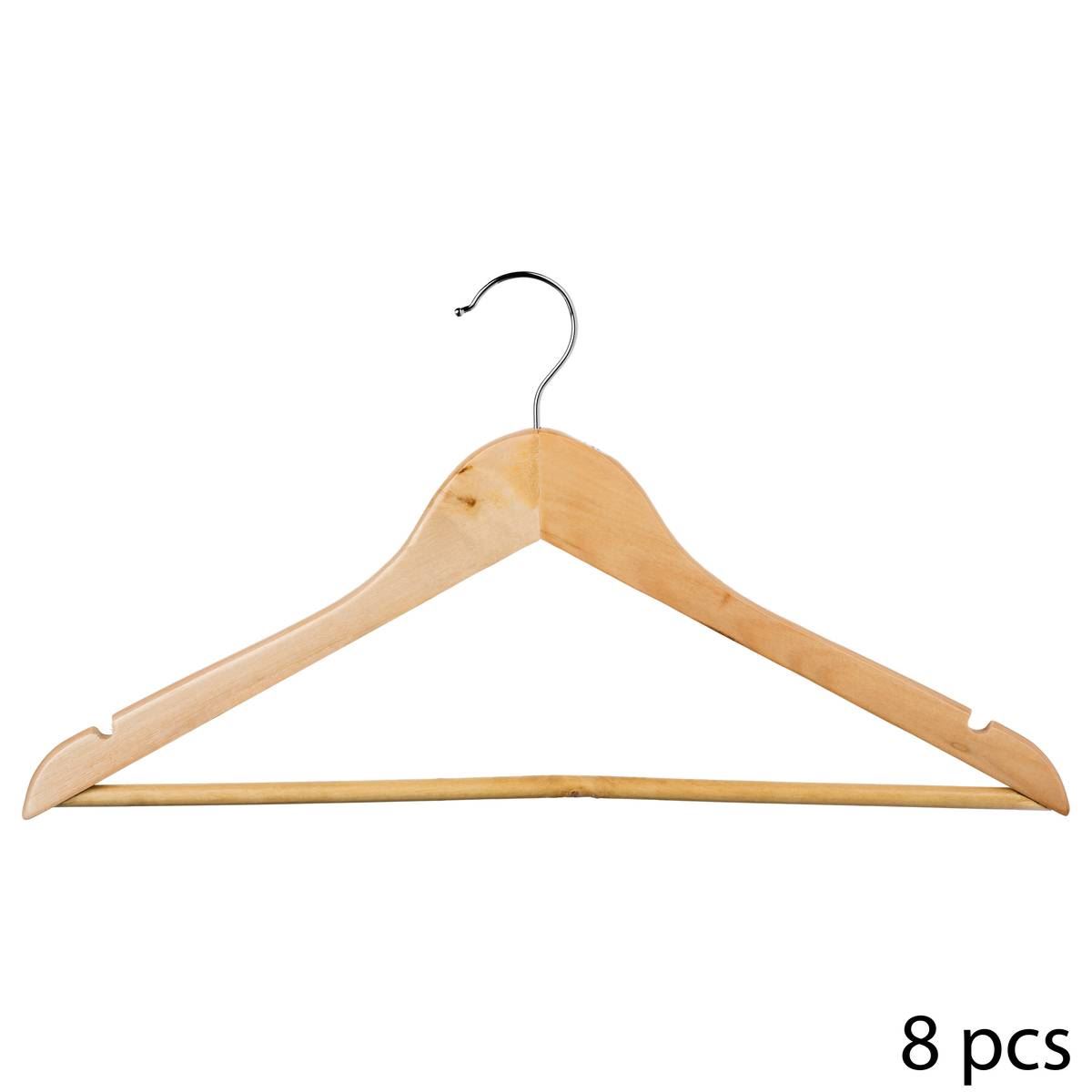 Houten kledinghangers - Per 8 stuks afbeelding