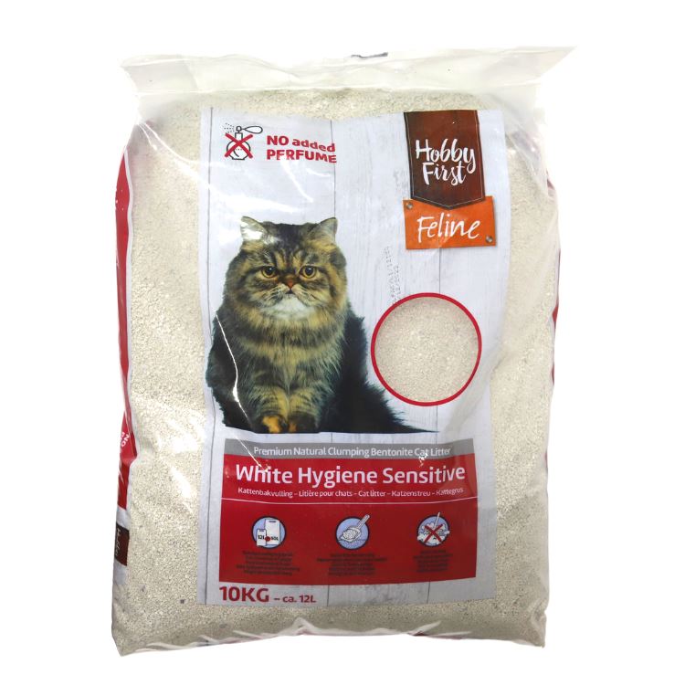Hobby First Kattenbakvulling'White Hygiene'Sensitive - Zonder geur - 10 kg afbeelding