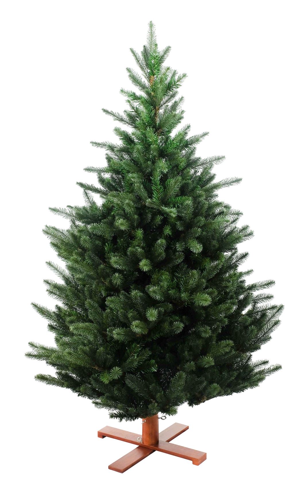 Kentucky kunstkerstboom - 183 cm - groen -Ø 114 cm - 1.278 tips - houten voet afbeelding