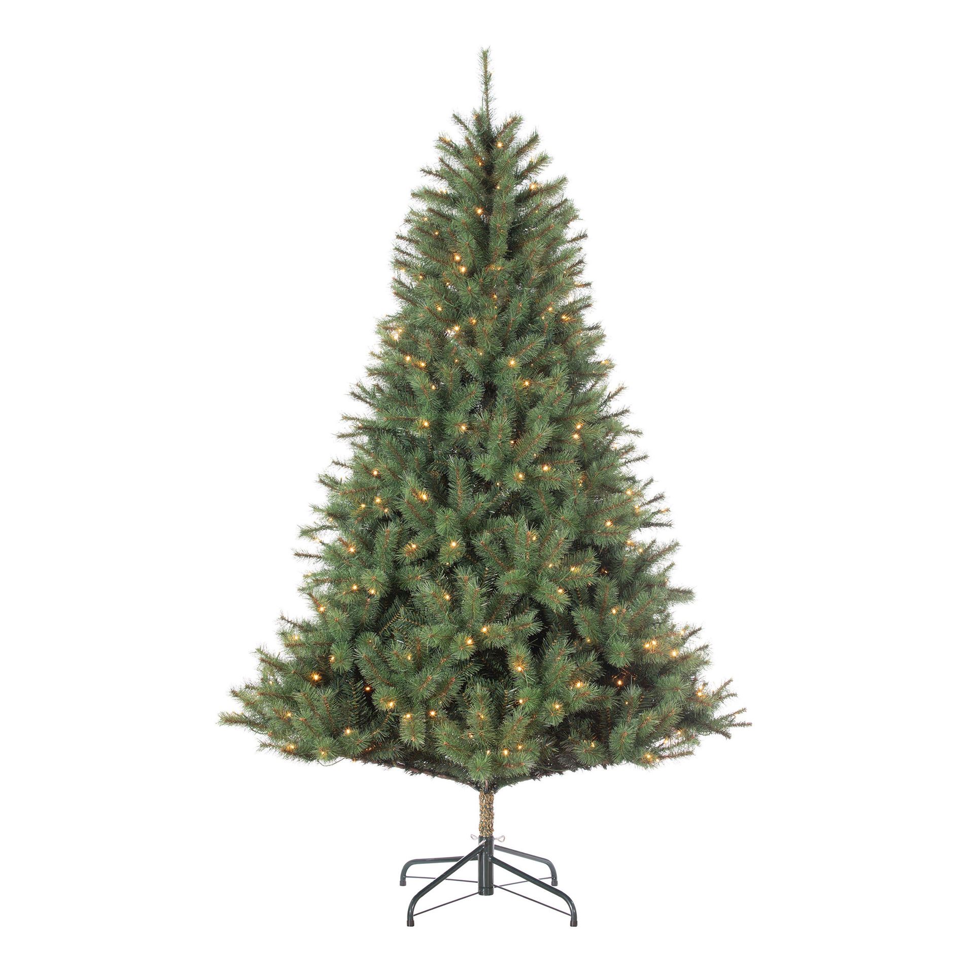 Nordwood verlichte kunstkerstboom - 185 cm - groen -Ø 119 cm - 270 ledlampjes - 850 tips - metalen voet afbeelding