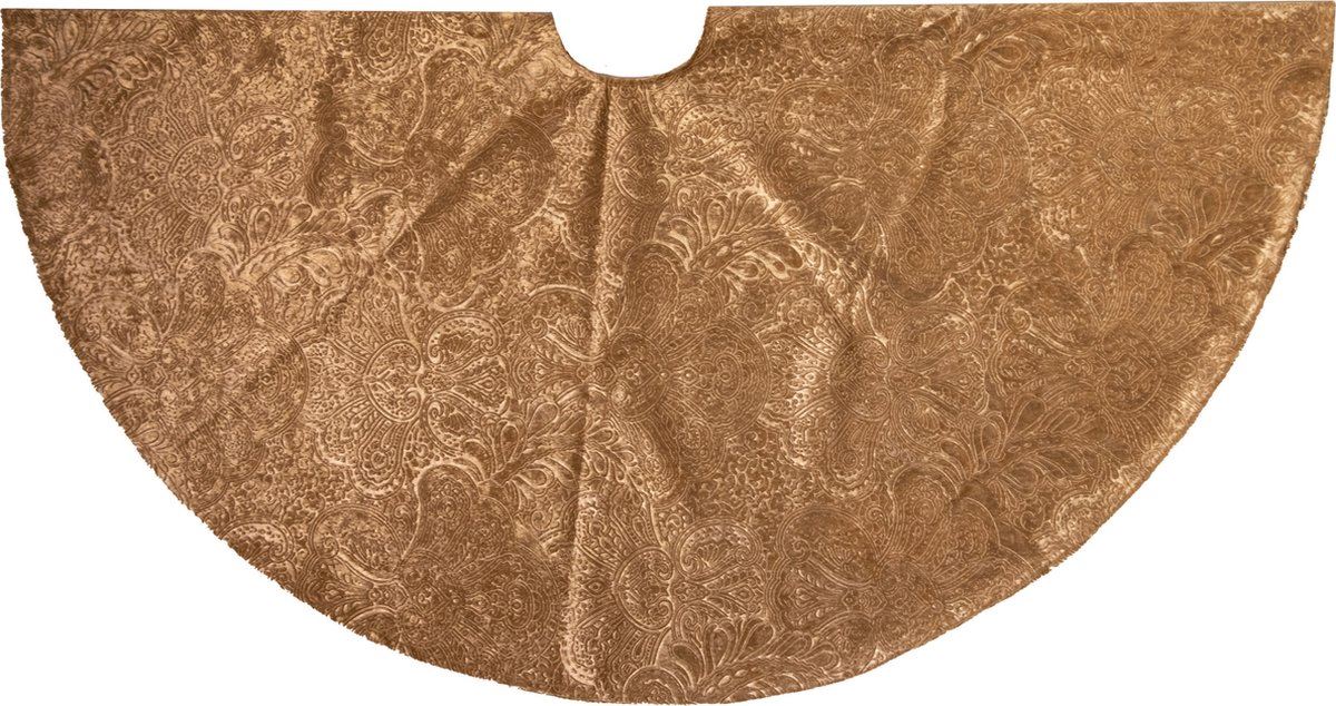 Anna's Collection kerstboomrok -Ø120cm - fluweel goud met barokprint afbeelding