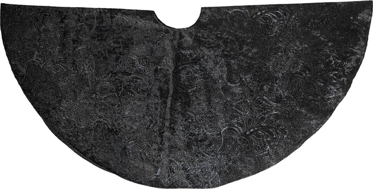 Anna's Collection kerstboomrok -Ø120cm - fluweel zwart met barokprint afbeelding