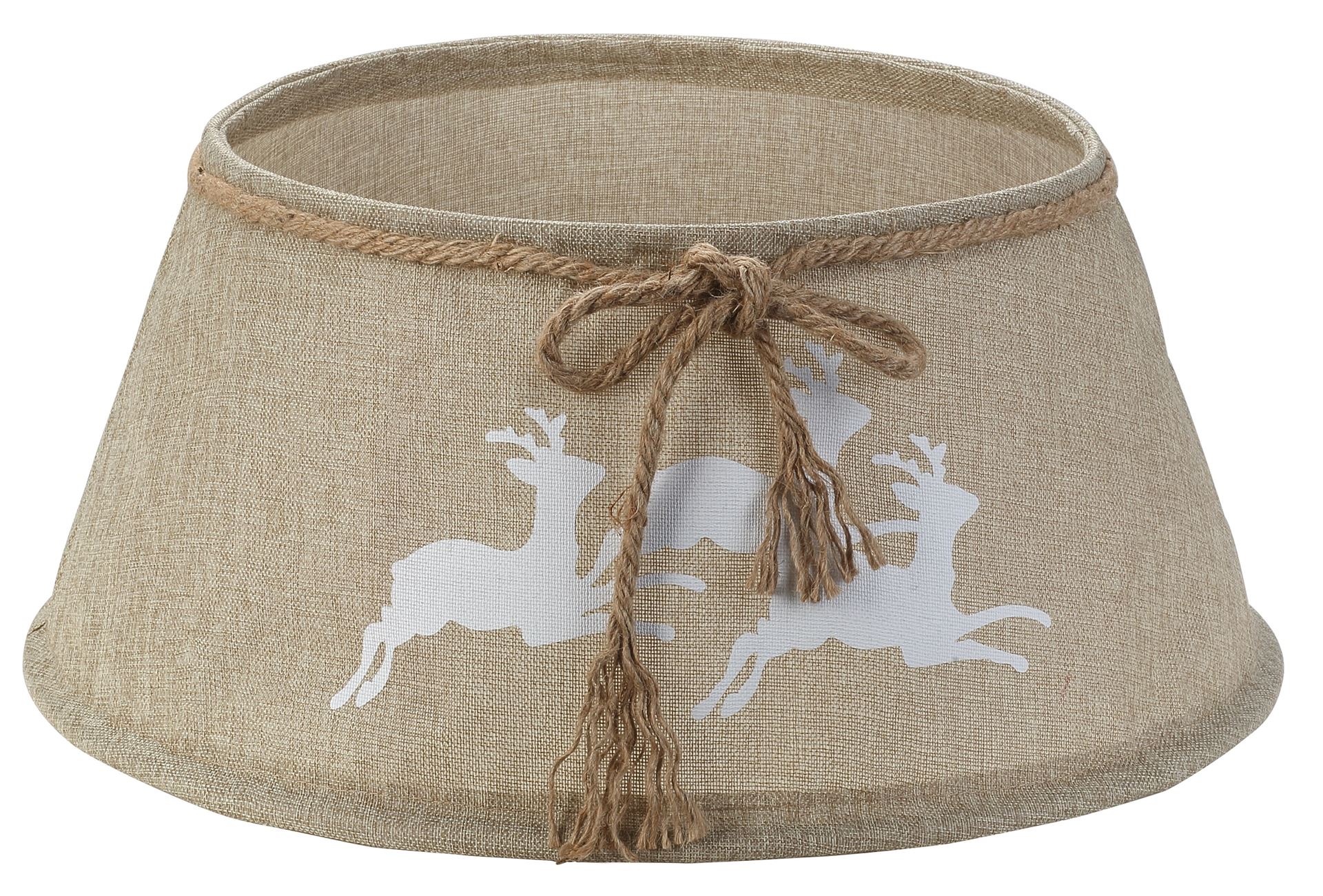 Famiflora kerstboomvoet hoes Grijs met Rendieren - Diameter 56 x 25 cm (boven diameter 38,5 cm)– Stijlvolle Kerstdecoratie – Afdekkap voor Voet of Emmer afbeelding