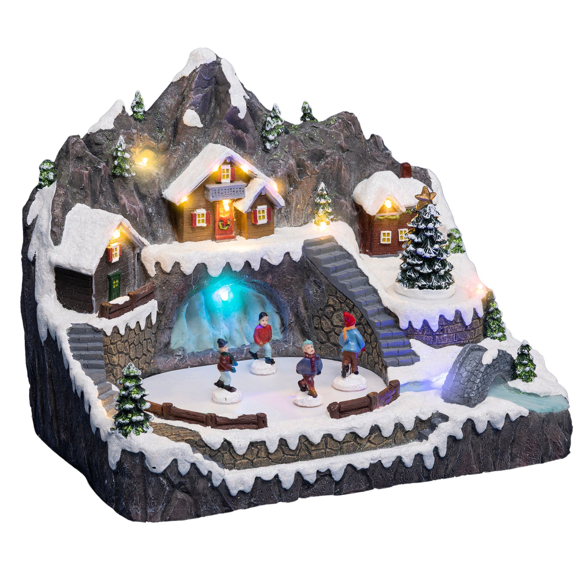 Fééric Lights and Christmas - Verlicht kerstdorp"Bevroren vijver"met animatie&muziek/geluid afbeelding