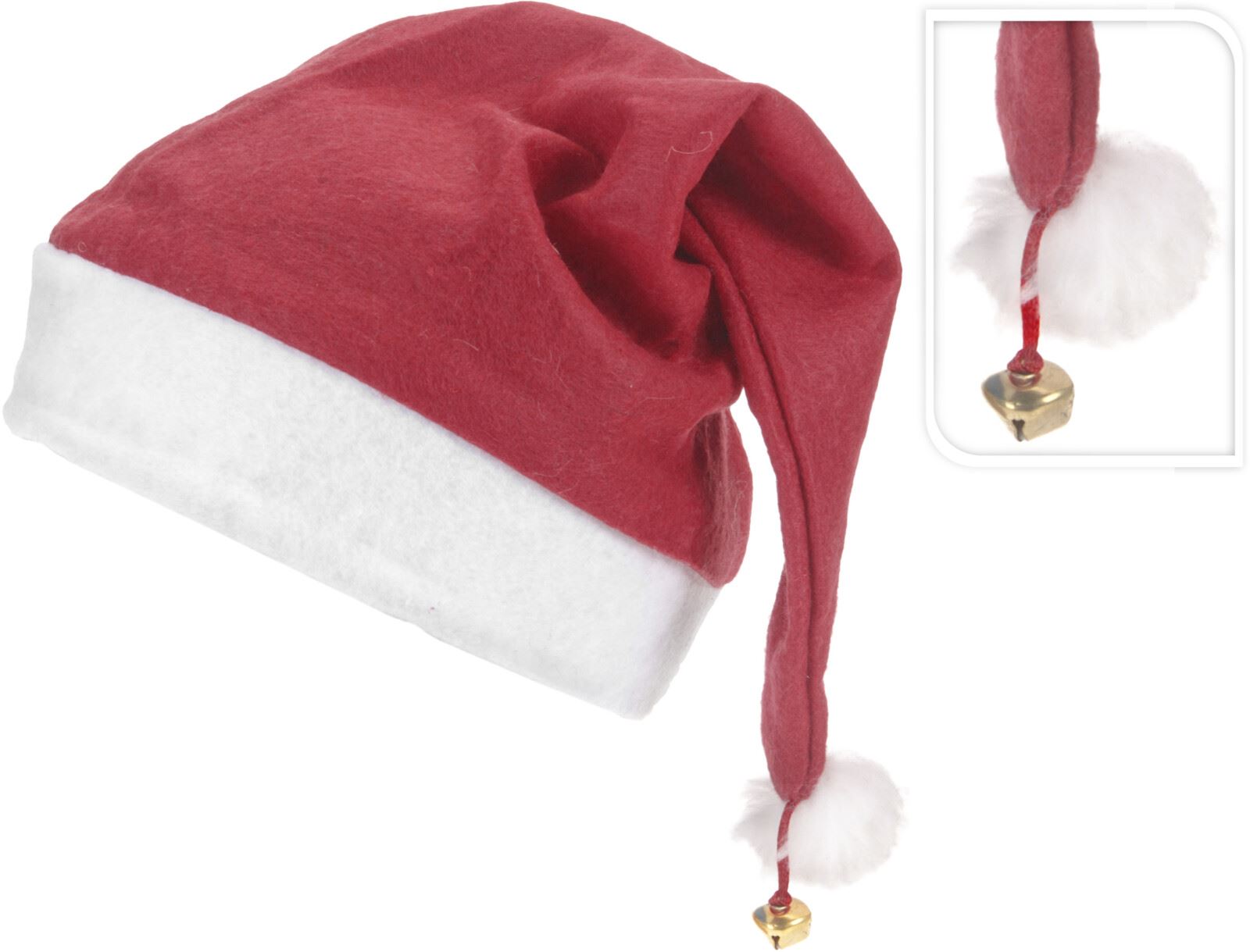Kerstmuts met belletje - rood - 40 x 30 cm afbeelding