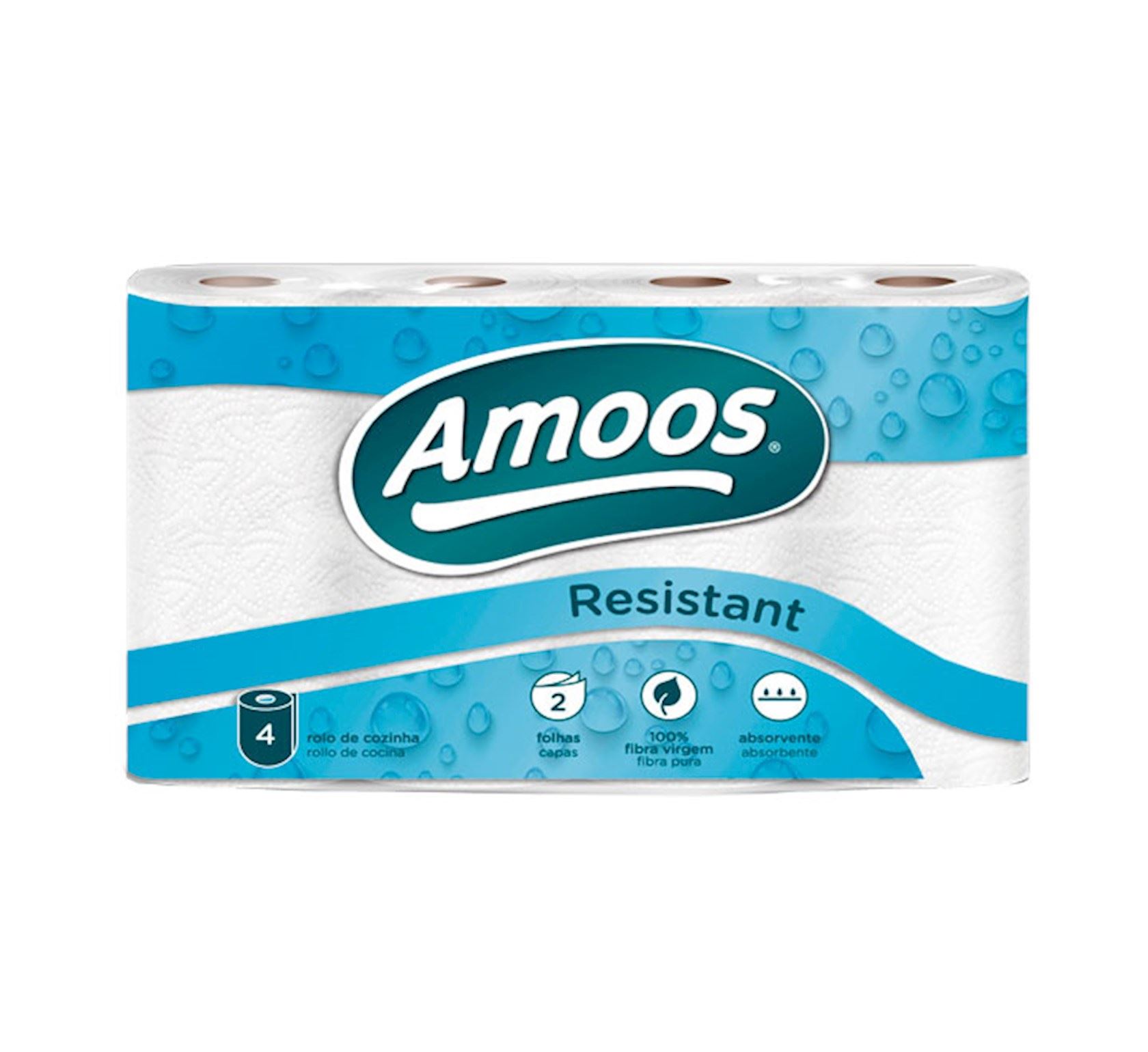 Amoos 2-laagse keukenrol - 4 rollen keukenpapier afbeelding