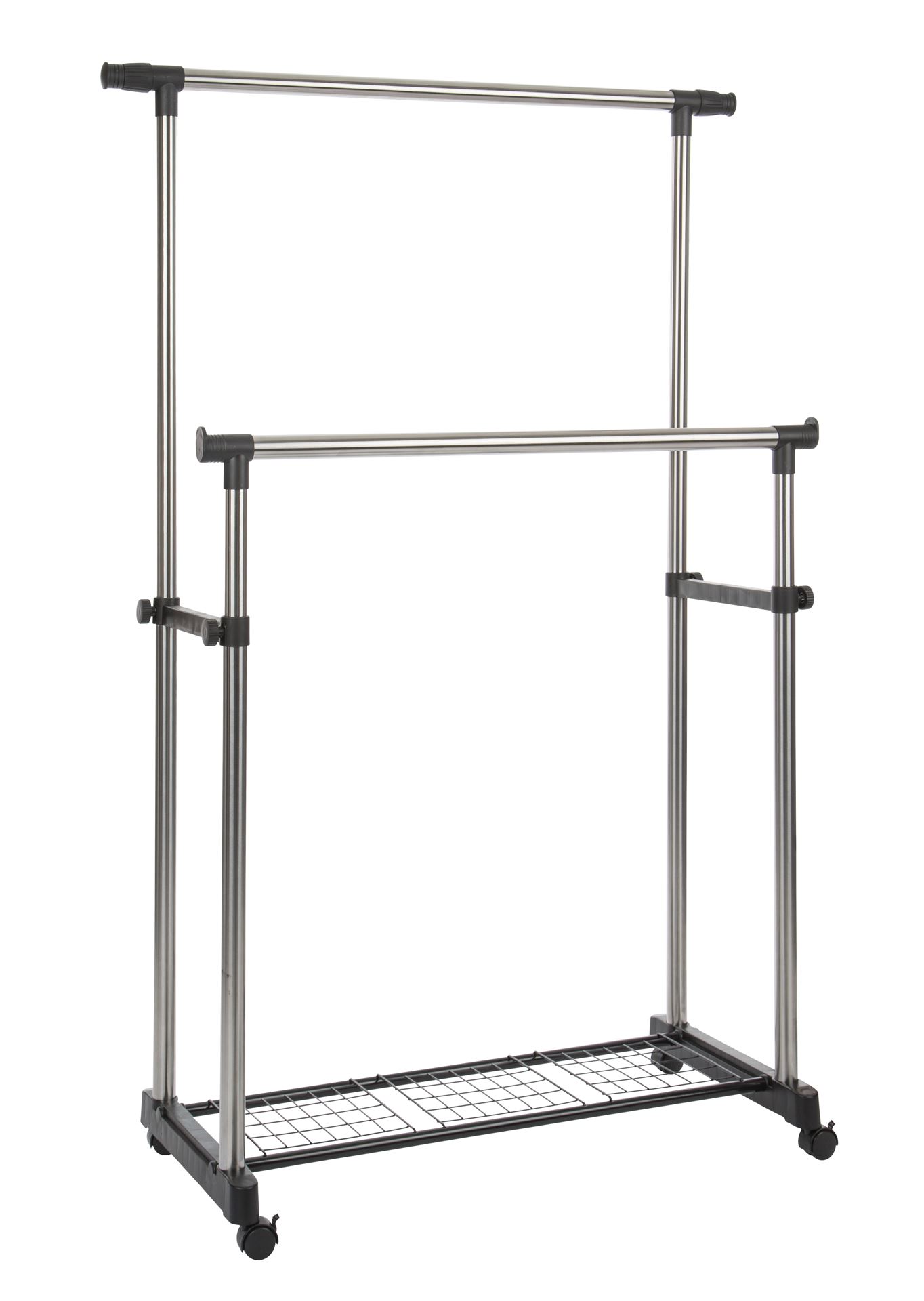 Practo Home kledingrek dubbel extra zwaar Chroom - Kledingrekken en -kasten - 42,5x167x153cm - hoogte: min. 85,5 cm afbeelding