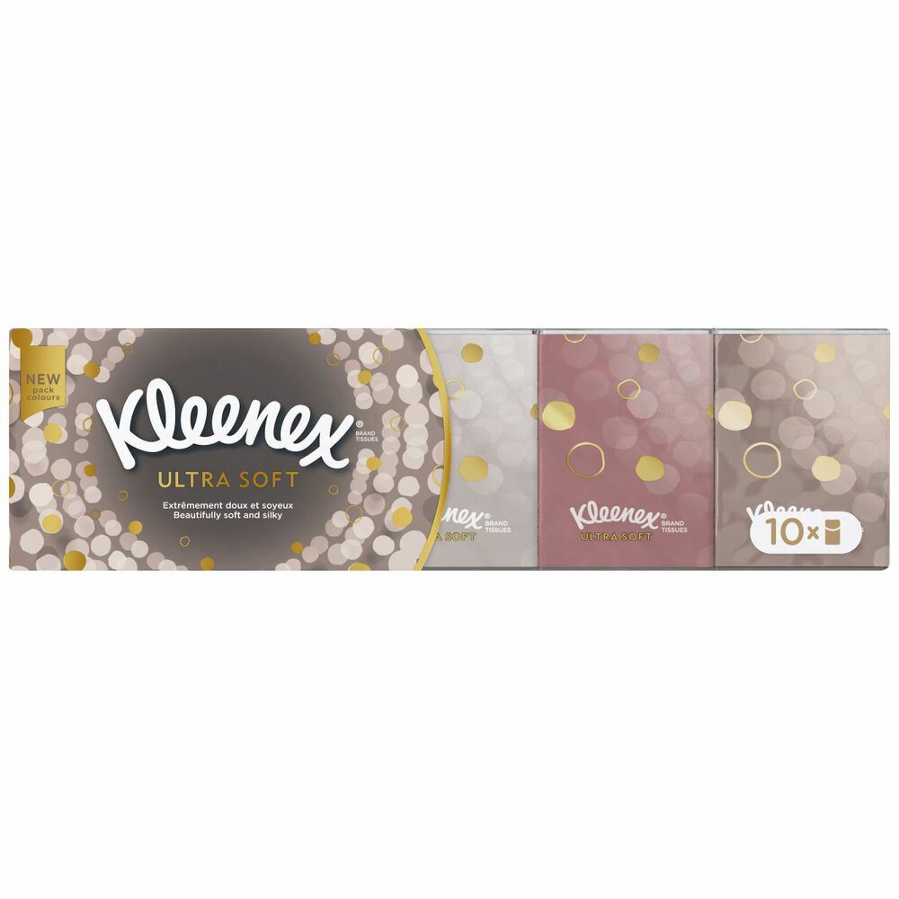 Kleenex Ultra Soft zakdoekjes 4-laags - 10 pakjes van 7 stuks afbeelding