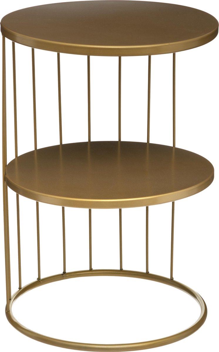 Atmosphera Bijzettafel Kobu– Goud metaal - Diameter 36 x H52 cm afbeelding