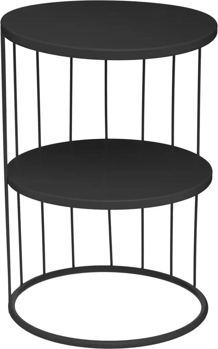 Atmosphera Bijzettafel Kobu– Zwart metaal - Ø36 x H52 cm afbeelding