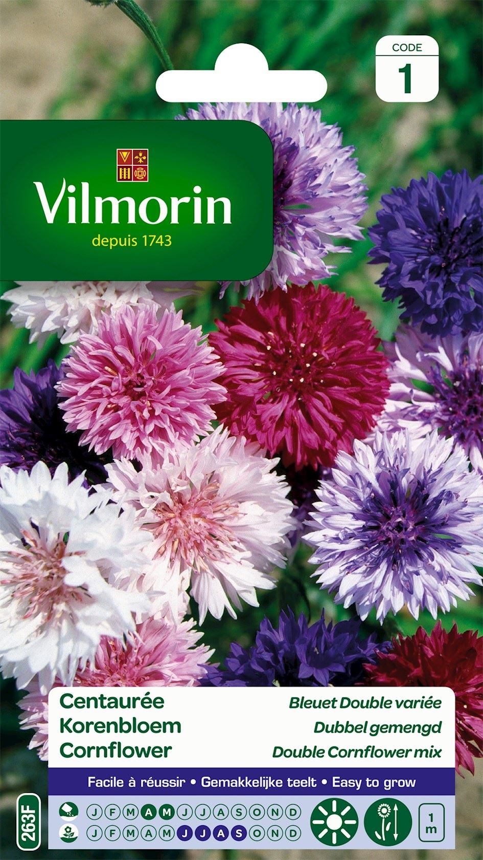 Vilmorin Korenbloem zaden - Dubbel Gemend afbeelding