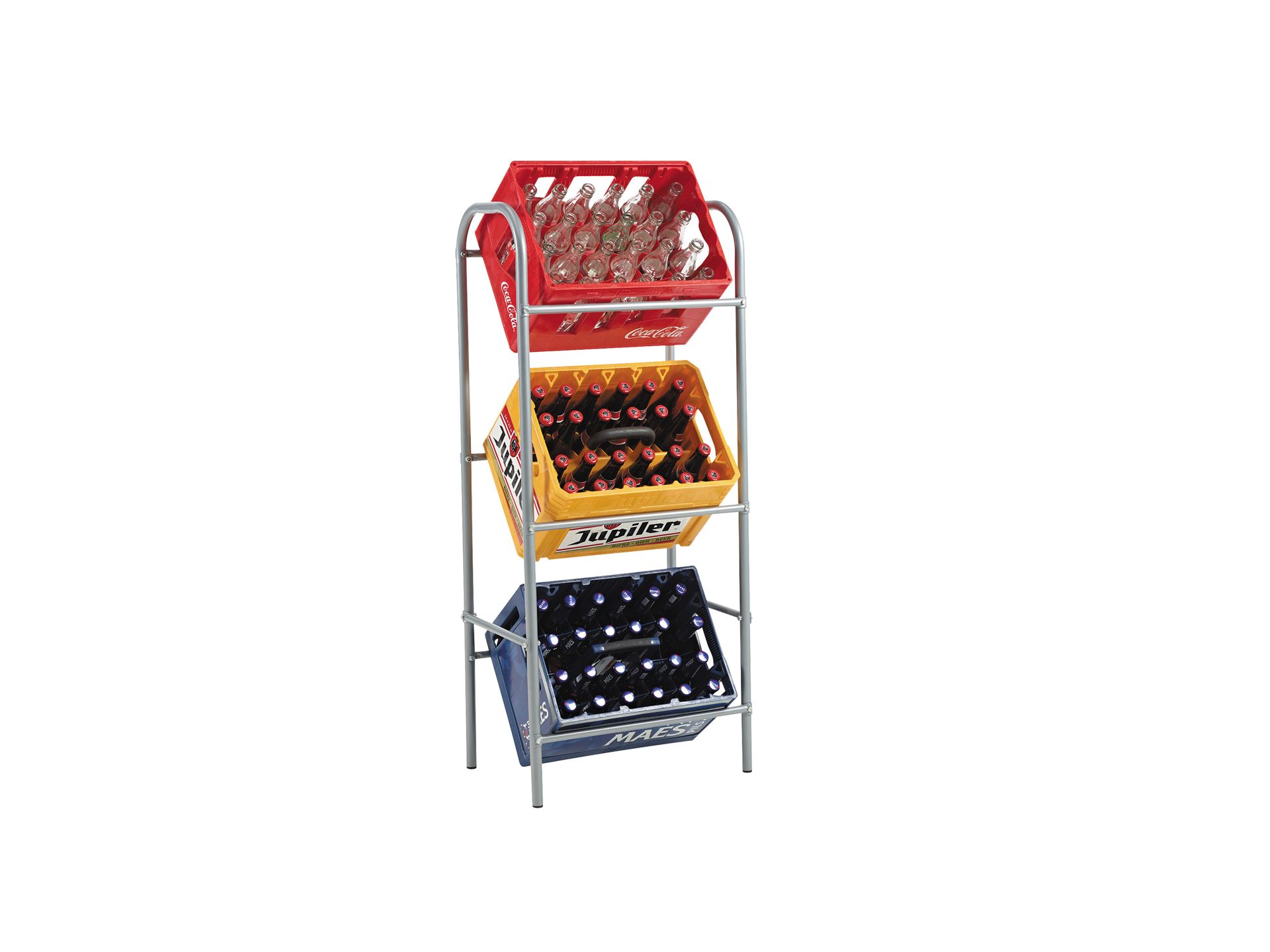 Practo Home krattenrek 3 of 6 kratten grijs - Flessen- en krattenrekken - 34x55,2x116cm afbeelding