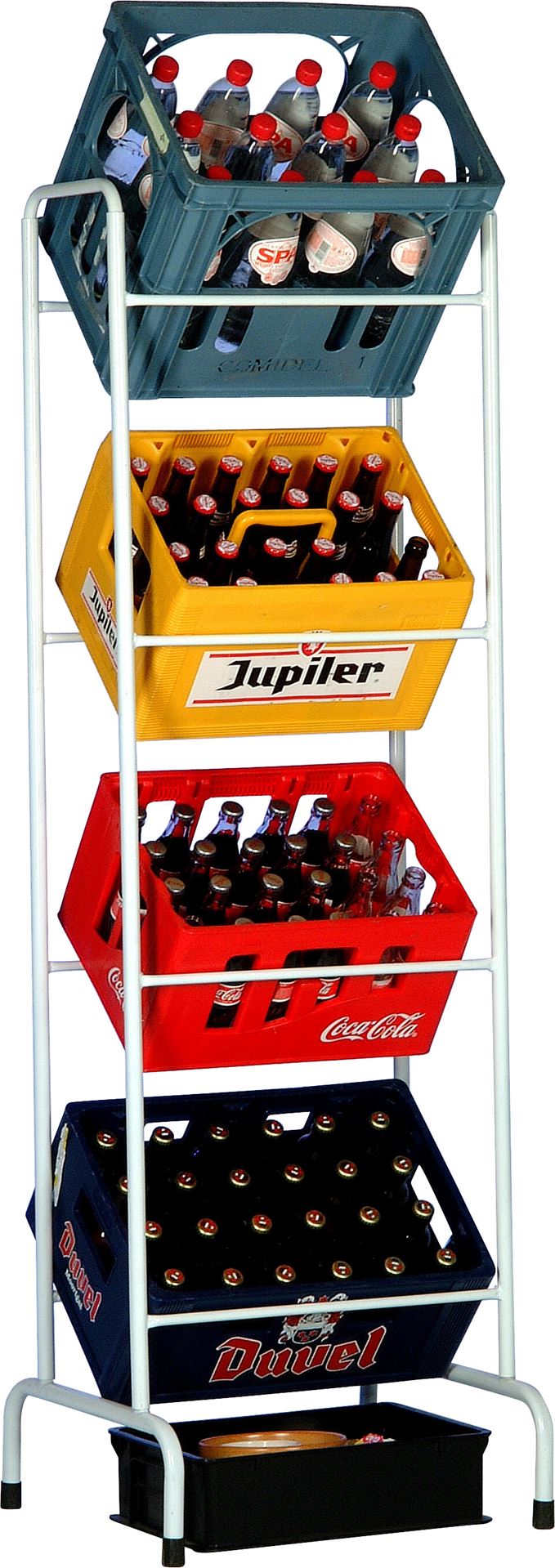 Practo Home krattenrek extra stevig wit - Flessen- en krattenrekken - 46x51x163cm afbeelding