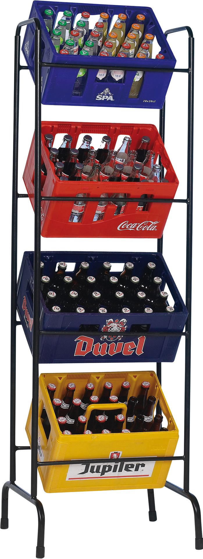Practo Home krattenrek extra stevig zwart - Flessen- en krattenrekken - 46x51x163cm afbeelding