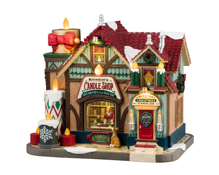 Lemax -'Kristin's Candle Shop'- Verlicht gebouw - Exclusief adapter (Werkt op batterijen) afbeelding