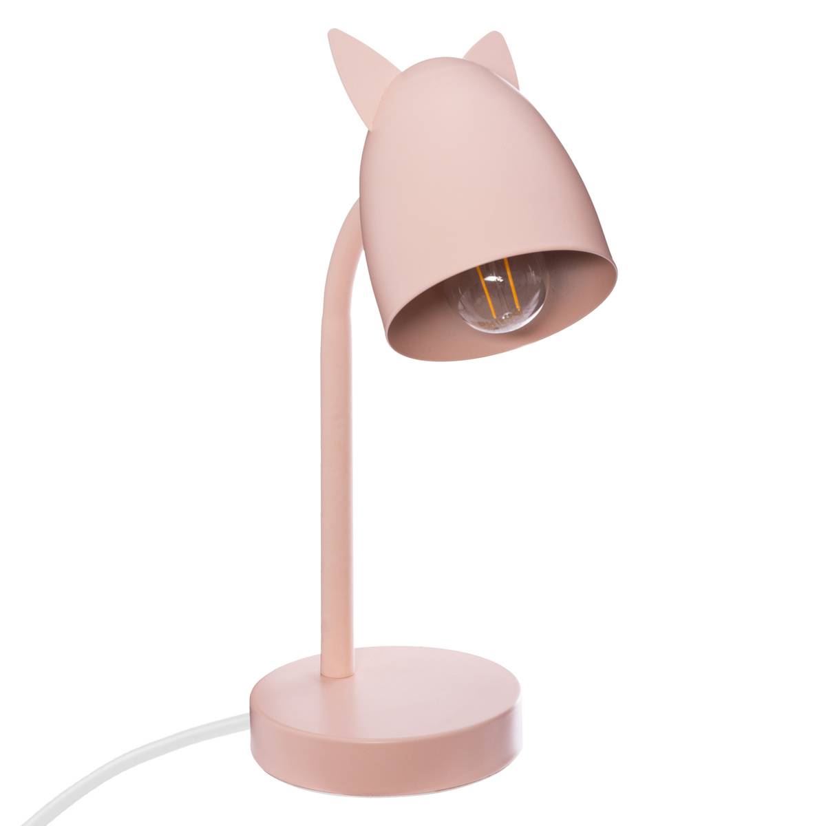 Atmosphera roze tafellamp met oortjes en ijzeren voet - 18 x 12,5 x 31 cm - E14 LED - 25W - Maximale hoogte: 42 cm afbeelding