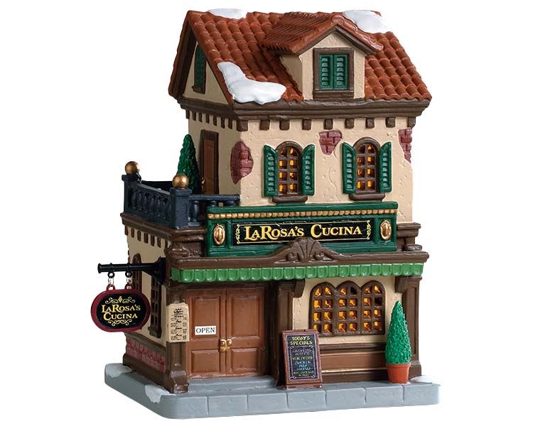 Lemax -'LaRosa's Cucina'- Verlicht gebouw - Exclusief adapter (werkt ook op batterijen) afbeelding
