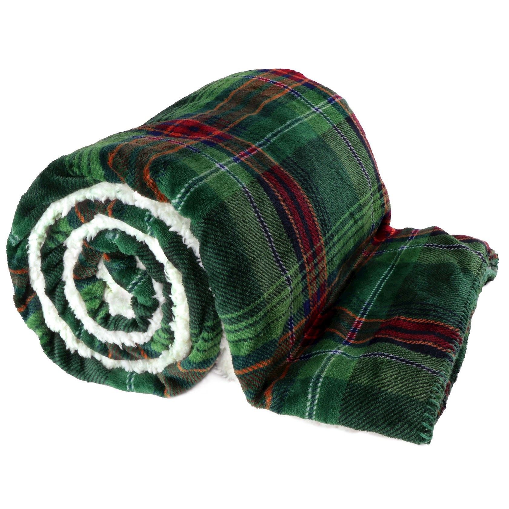 Unique Living fleece plaid'Larsson'- 150x200cm - Donkergroen afbeelding