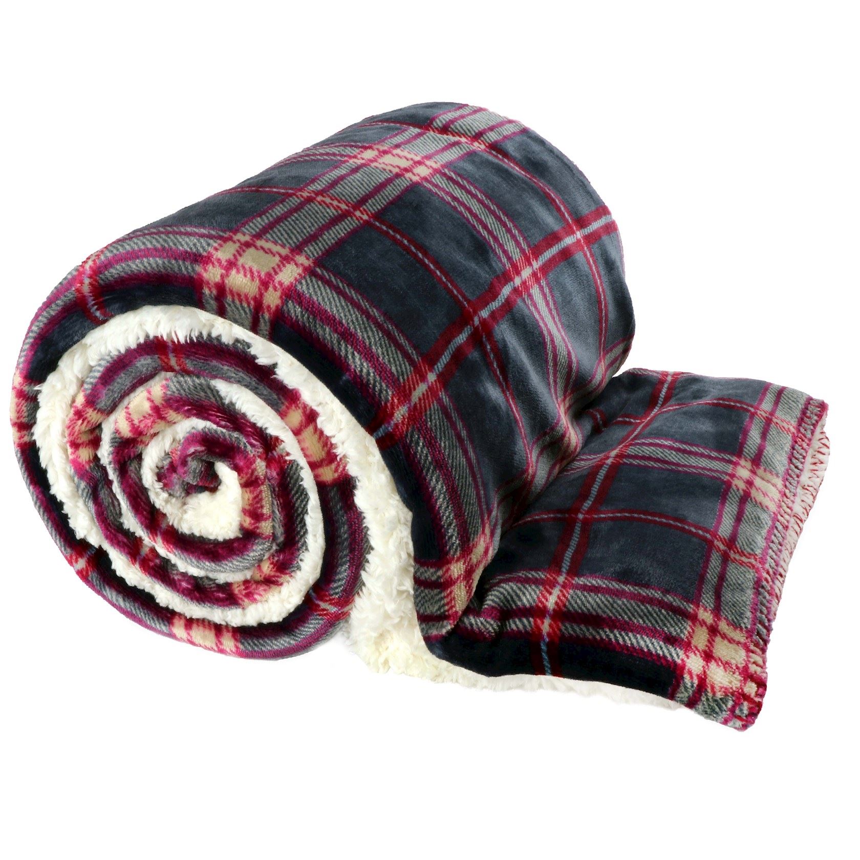 Unique Living fleece plaid'Larsson'- 150x200cm - Donkergrijs afbeelding