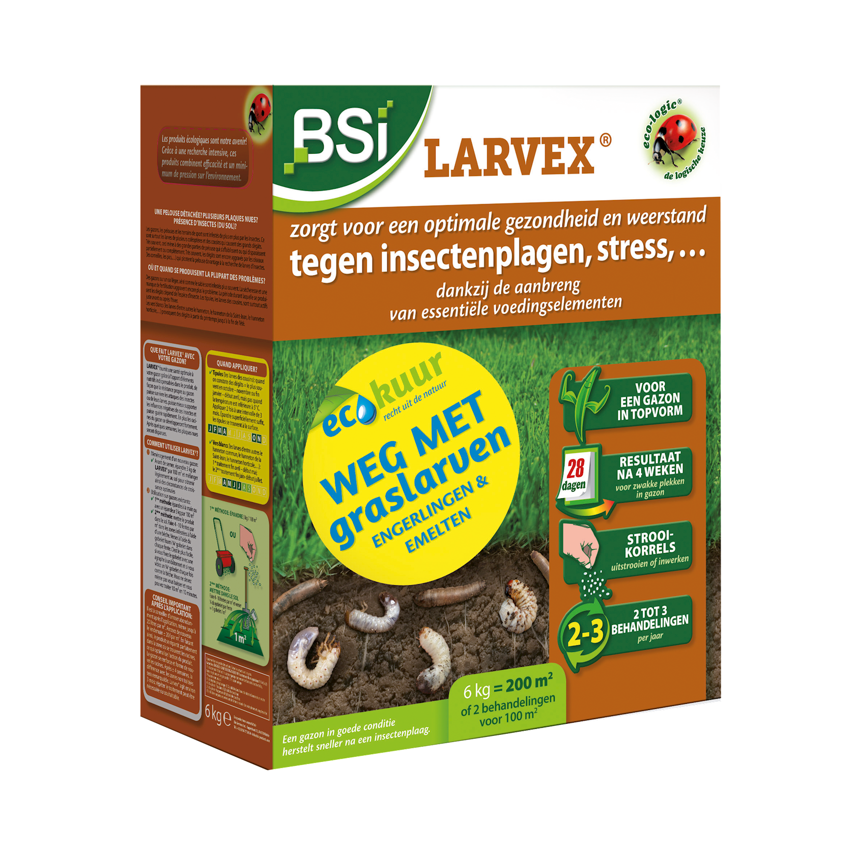 BSI Larvex strooikorrels - 6kg voor 200m² - tegen engerlingen en emelten afbeelding