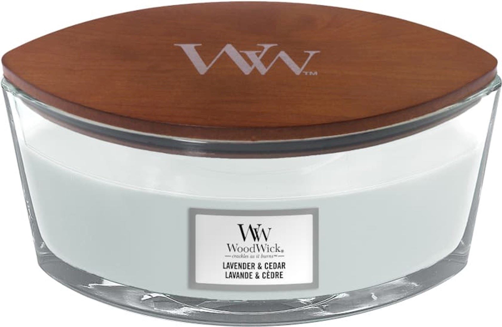 WoodWick geurkaars - Ellipse - Lavender&Cedar afbeelding