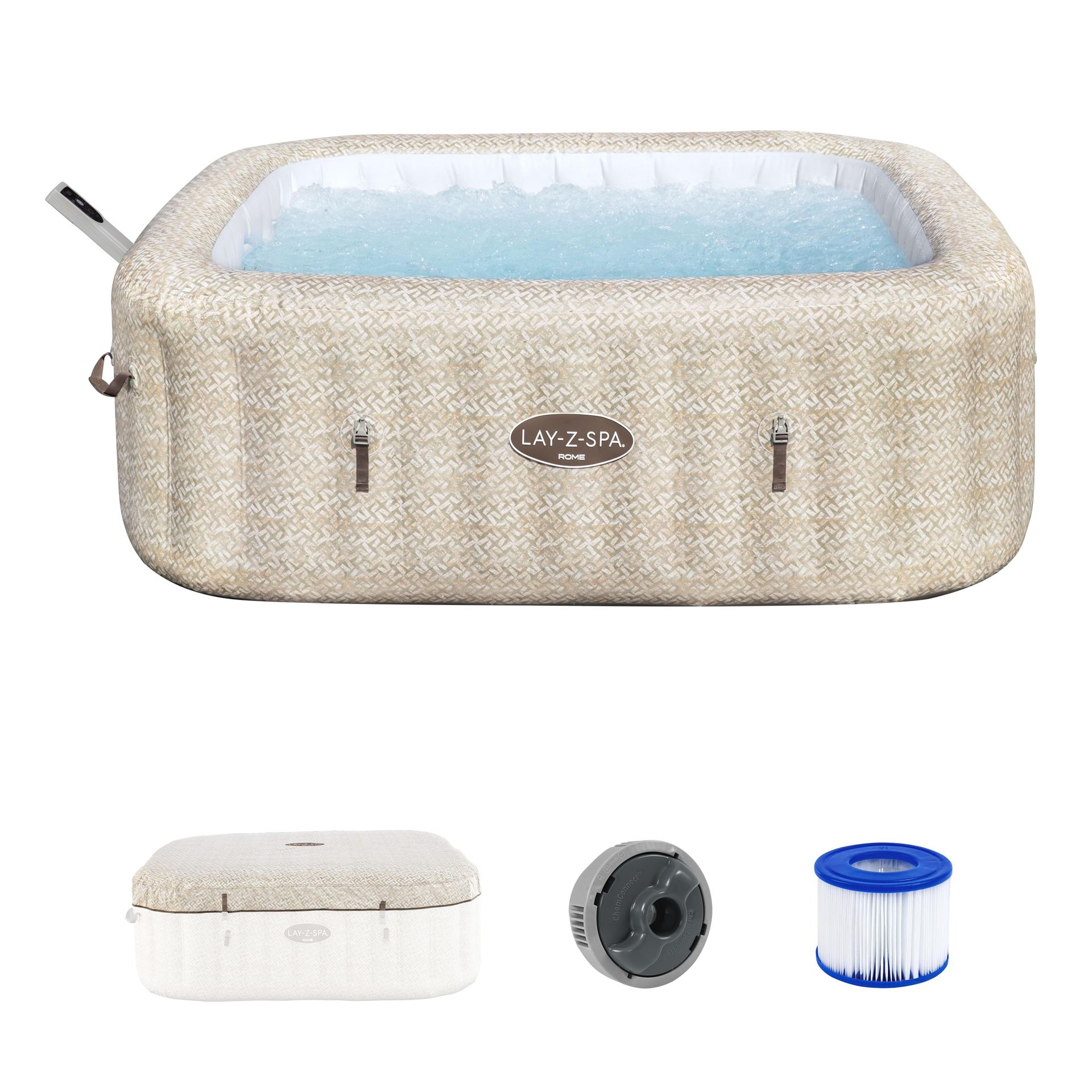 Lay-Z-Spa Airjet Rome 7 - model 2025 met Maxhold EnergySense Ultra Fit Smart - tot 7 personen - 201x201cm afbeelding