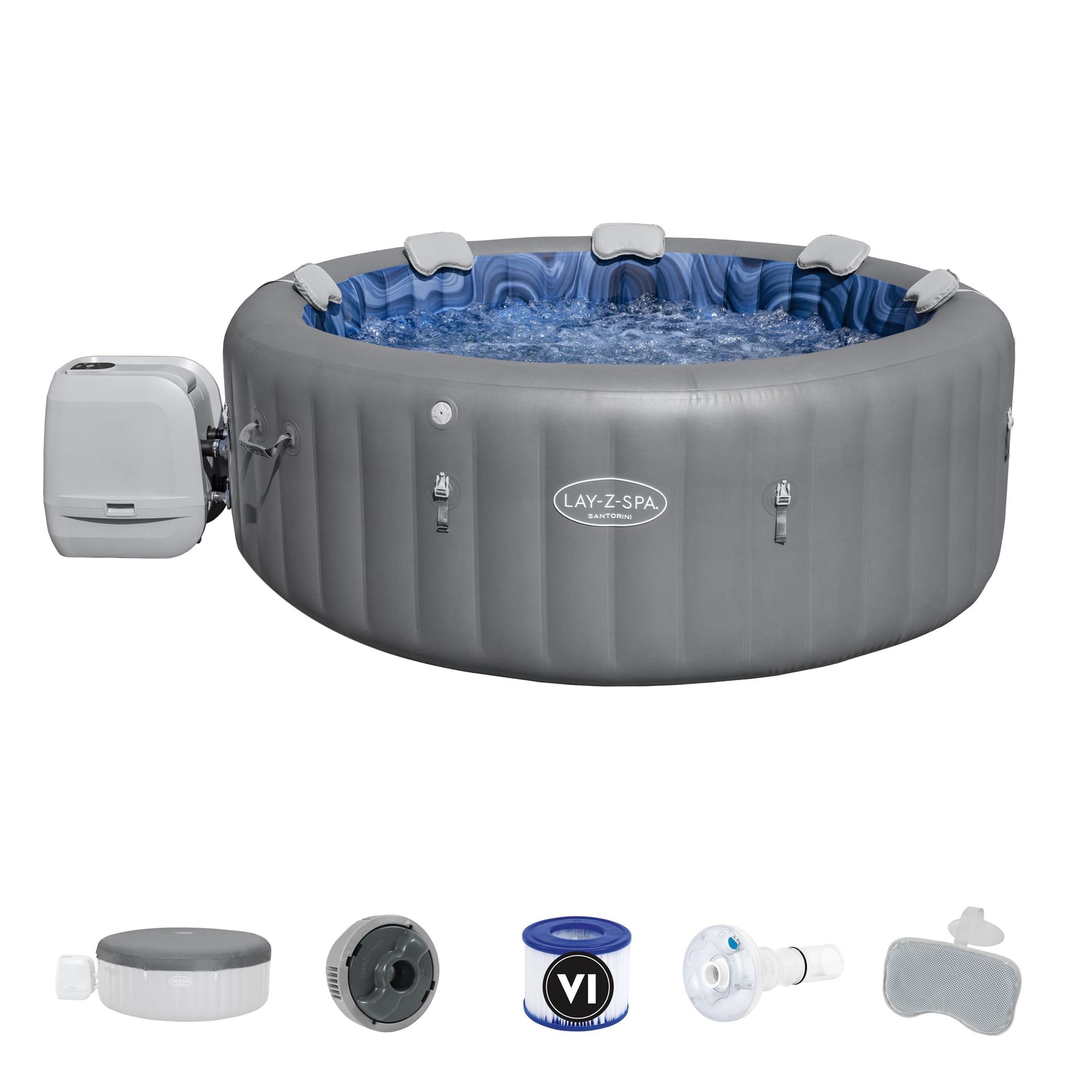 Bestway Lay-Z-Spa Santorini Energy-Efficient Smart HydroJet Pro - 5-7 personen - energiezuinig! afbeelding
