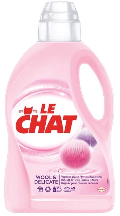 Le Chat Vloeibaar Wasmiddel Wool & Delicate 27 wasbeurten - 1,35L - Voor Wol en Delicate Stoffen - Voorkomt Pilling