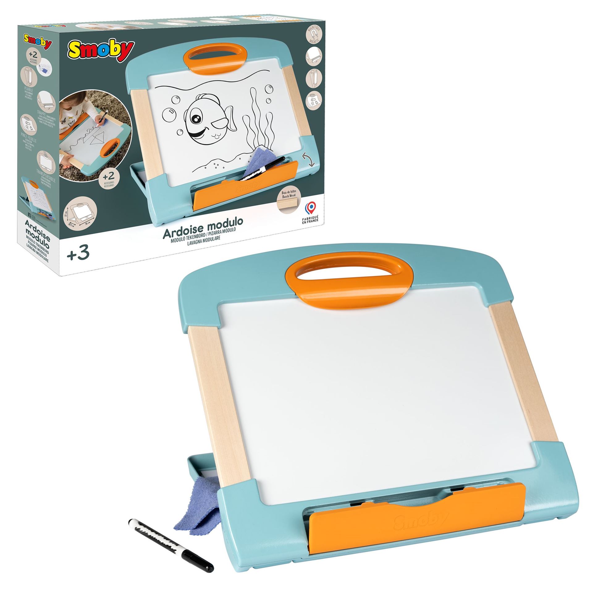 Leisteen Modulo Tekenbord - Draagbaar - Voor Kinderen Vanaf 3 Jaar - Uitwisbare Oppervlakte - Stimulatie Creativiteit afbeelding