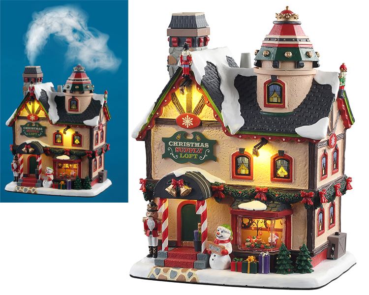 Lemax -'Christmas Supply Loft'- Verlicht gebouw met rookeffect - Inclusief adapter afbeelding