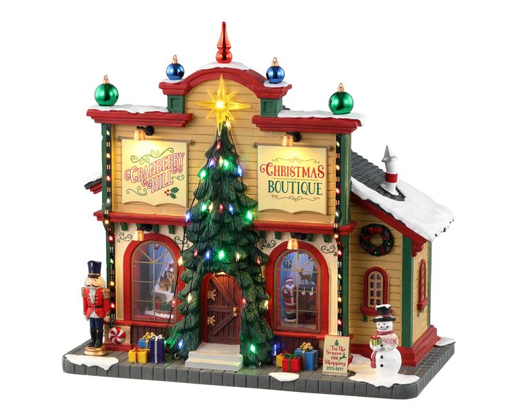 Lemax - 'Cranberry Hill Christmas Boutique' - Verlicht gebouw - Exclusief adapter (werkt ook op batterijen)