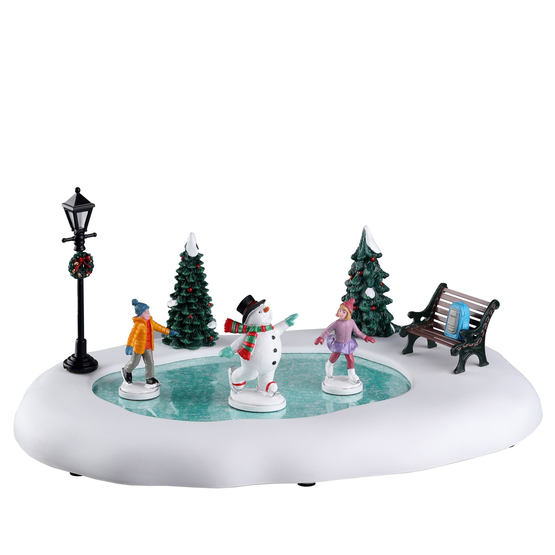 Lemax - 'Frosty Goes Ice Skating' - Tafelstuk met animatie - Exclusief adapter (Werkt op batterijen)