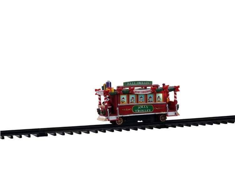 Lemax - 'Jolly Trolley' - Verlichte trein met animatie & muziek/geluid - Werkt op batterijen