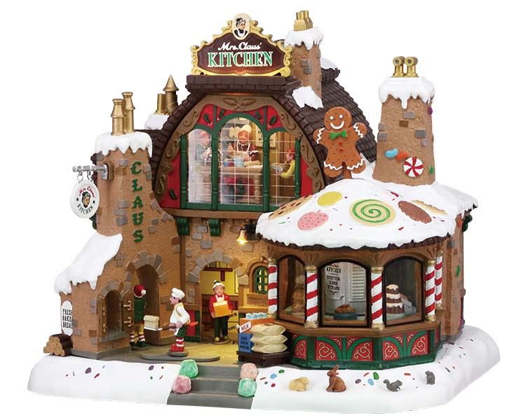 Lemax - 'Mrs. Claus' Kitchen' - Verlicht gebouw met animatie & muziek/geluid - Inclusief adapter