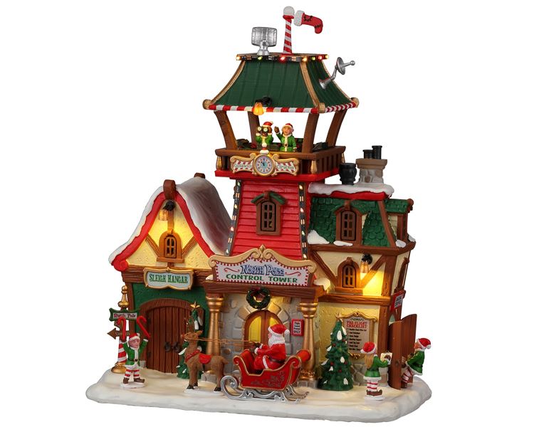 Lemax -'North Pole Control Tower'- Verlichte Gebouw - Inclusief adapter afbeelding