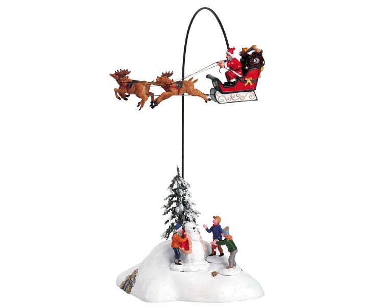 Lemax -'Santa Claus Is Coming To Town'- Verlichte attractie met animatie&muziek/geluid - Inclusief adapter afbeelding