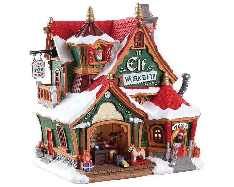 Lemax - 'The Elf Workshop' - Verlicht gebouw - Exclusief adapter (werkt ook op batterijen)