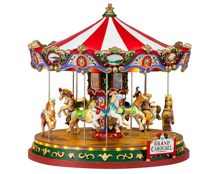 Lemax - 'The Grand Carousel' - Verlichte attractie met animatie & muziek/geluid - Inclusief adapter
