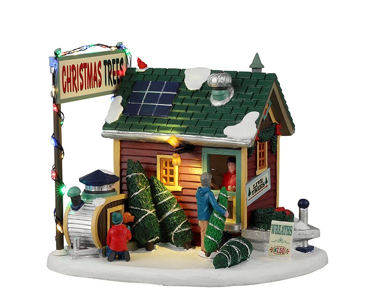Lemax - 'Tiny House Tree Lot' - Verlichte Gebouw - Exclusief adapter (Werkt op batterijen)